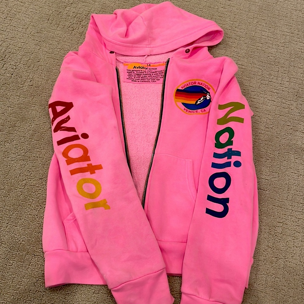 neon pink aviator nation jacket